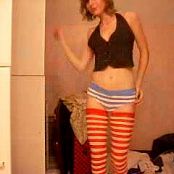 Skinny Amateur Girl In Stockings Striptease Dance Video