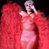 Lady Gaga Sexy Red See Through Dress & Pasties HD Video