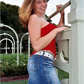 MeganQT Red Top Jean Skirt Picture Set 005