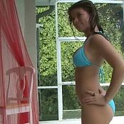 Halee Model Blue Bikini Pool Shoot Video