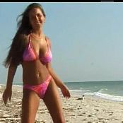 Christina Model Pink Bikini On The Beach Video