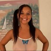 Christina Model Butterfly White Sheer Top AI Enhanced HD Video