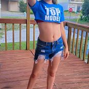 Brianna Aerial Top Model Crop Top & Jean Shorts Picture Set