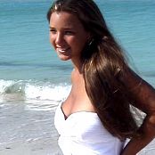 Christina Model White On The Beach AI Enhanced Video