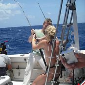 Rachel Sexton Deep Sea Sport Fishing in a Thong Picture Set