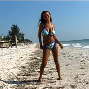 Christina Model Blue White Yellow Bikini AI Enhanced HD Video