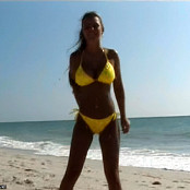 Christina Model Yellow Bikini Dance AI Enhanced HD Video