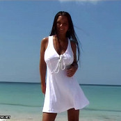 Christina Model White Dress AI Enhanced Video