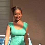 Christina Model Green Top & White Panties AI Enhanced HD Video