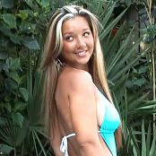 Christina Model Blue Swimsuit AI Enhanced HD Video