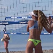 Cute Girls On The Beach Volleyball Yellow HD Video