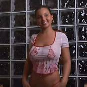 Christina Model White Pink & Red Fire Shirt AI Enhanced HD Video