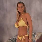 Christina Model Yellow Ruffle Bathing Suit AI Enhanced HD Video