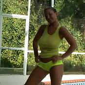 Christina Model Green Tank & Shorts AI Enhanced HD Video