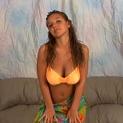 Christina Model Orange Two Piece Bathing Suit AI Enhanced HD Video