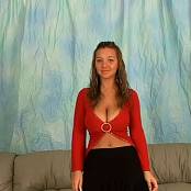 Christina Model Red Longsleeve Top & Black Thong Skirt AI Enhanced HD Video