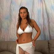 Christina Model White Two Piece Bathing Suit & Thong AI Enhanced HD Video