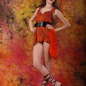 Download Silver Stars Eva Orange Dress Picture Set 001