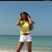 Download Christina Model Yellow Shirt On Beach Dance Video