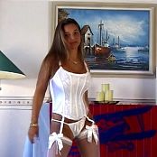 Download Christina Model White Corset & Stockings Dance AI Enhanced Video