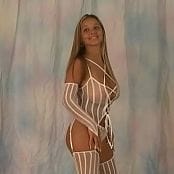 Christina Model White Strappy Sheer Outfit Video