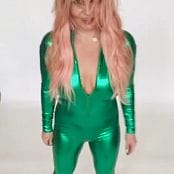 Britney Spears Green Shiny Catsuit Tease Video 120521 mp4 