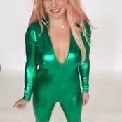 Britney Spears Green Shiny Catsuit and Leo Tease Video 120521 mp4 