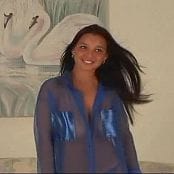 Christina Model Blue Sheer Shirt Video