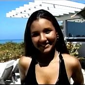 Christina Model Black PVC In The Sun AI Enhanced Video
