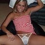 Keira Model Red Stripes And Thong 016