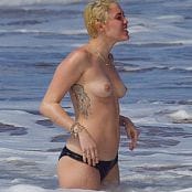 Miley Cyrus Topless Beach 018