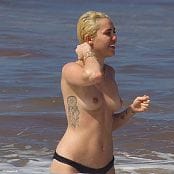 Miley Cyrus Topless Beach 028