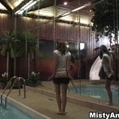 Misty Anderson Wet tshirt jean shorts and a pool with a slide 220515175 wmv