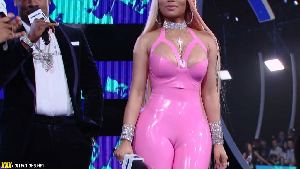 Nicki Minaj Pink Latex Catsuit Camel Toe Extravaganca VMA HD