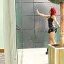 Lara Larsen HD Video Latex Mini Dress on Balcony mp4 