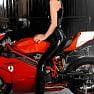 Latexotica Lilly Black Latex Catsuit on the Bike Pics 0878