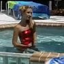 Destiny Model Pool Red Shiny Metallic Prom Dress Dance Video mp4 