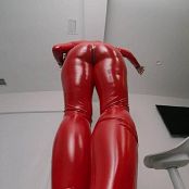 AstroDomina Red Shiny Catsuit Femdom HD Video