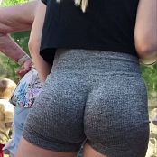 Hot Blonde Girl In Grey Shorts Candid HD Video