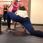 Girl At The Gym Stretching Creepshot HD Video
