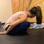 Girl At The Gym Stretching Creepshot HD Video