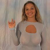Christina Model Blue Fishnet Top AI Enhanced HD Video