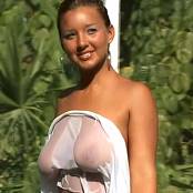 Christina Model Green Pink & White Bikini AI Enhanced HD Video