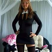 Christina Model Black Tie & Knee Highs AI Enhanced HD Video