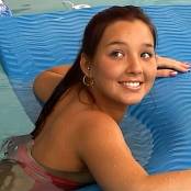 Christina Model Pink One Piece Bathing Suit AI Enhanced HD Video