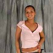 Christina Model Pink Shirt & plaid Skirt AI Enhanced HD Video