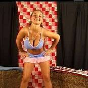 Christina Model Blue & Pink Daisy Dukes Outfit Video
