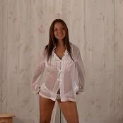 Christina Model White Sheer Blouse AI Enhanced HD Video