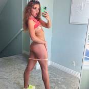 Bougie BB OnlyFans Brown Hair Salmon Top White Skirt Yellow Kicks 032