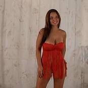 Christina Model Red Fringe Top AI Enhanced HD Video